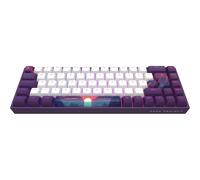 Dark Project 68 Sunrise (DE) [ISO] - Tastiera meccanica da gioco, tasti multilingue cablati USB, RGB personalizzabili, interruttori Sapphire G3MS, stabilizzatori ingrassati, 65%, viola/bianco