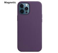 (Dark Purple, Multicolor) For iPhone 12 Pro Max Compatible with MagSafe Liquid Silicone Phone Back Cover (No Logo) - Dark Purp