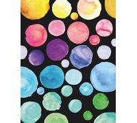 Dark Rainbow Watercolor Art Journal: Notebook 106 Lined Wide Ruled Pages: 8.5" x 11" Large Size School College Notes Reminders