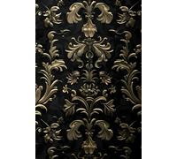 Dark Renaissance Gold Flourish Lined Notebook | Luxurious Black and Gold Journal: A dramatic gold-on-black baroque-inspired design