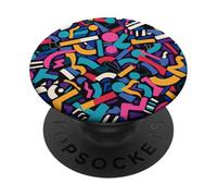 Dark Retro 80s 90s Astratto Geo Flow Pattern PopSockets PopGrip Adesivo