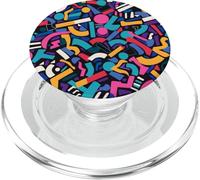 Dark Retro 80s 90s Astratto Geo Flow Pattern PopSockets PopGrip per MagSafe