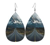 Dark Road To Mountains Orecchini Moda Pendenti Stampato Orecchini In Pelle Per Feste Donne