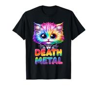 Dark Rock Kitten Funny Cute Rainbow Parodia Sarcastico Umorismo Maglietta