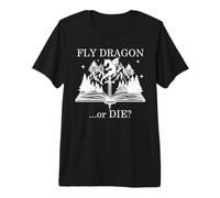 Dark Romance Books Lover Dragons Fly Dragon or Die Book Nerd Maglietta Premium