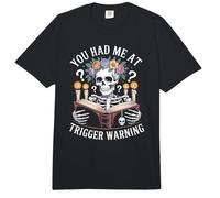 Dark Romance Mi ha convinto a Trigger Warning Skeleton Book Reader Comfort Colors Adult Heavyweight T-Shirt