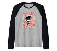 Dark Romance Skull with Flowers Vintage Love Aesthetic Maglia con Maniche Raglan
