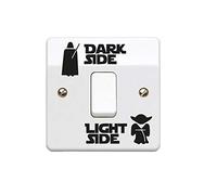 Dark Side Light Side adesivo per decalcomanie vinile guerre stellari prodotto nel Regno Unito - nero o bagliore nel buio luminescente - stickerdeen (1, nero)