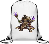 Dark Sorcerer con Purple Magic Gym Sack Casual Drawstring Bag Bianco