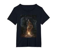 【Dark Souls】 Dark Souls 025 Maglietta, Donna Plus-Size, Nero, 1X