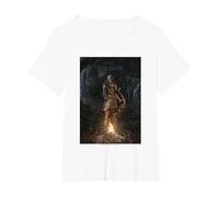【Dark Souls】 Dark Souls 057 Maglietta, Donna Plus-Size, Bianco, 2X