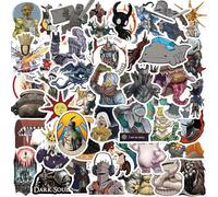 DARK SOULS Set di adesivi per bambini e adolescenti, 50 pezzi, DARK SOULS, impermeabili, in vinile, per laptop, skateboard, valigia, casco, auto, bicicletta, cellulare, moto, bicicletta, scrapbook e