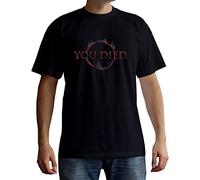 Dark Souls You Died Uomo T-Shirt Nero M 100% Cotone Regular