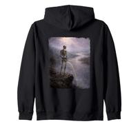Dark Surreal Art Death Pissing Skeleton Gothic Weird Humor Felpa con Cappuccio