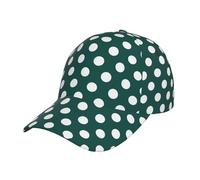 Dark Teal Polka DOT Print Cappello Trucker Traspirante Tesa Curva Cappello da Baseball Moda Berretto da Baseball per Pesca Caccia Corsa