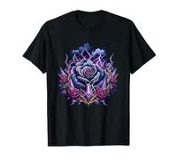 Dark Thunder Rose Gothic Lightning Crystal Magic Maglietta