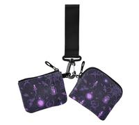 Dark Wind Vampire Web Mystery Purple Dual Wristlet Portafogli da donna Slim staccabile organizer per carte con portachiavi per donne 2 pezzi, Vento scuro vampiro web mistero viola, 1 size, Casual