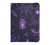Dark Wind Vampire Web Mystery Viola Porta passaporto in pelle per viaggio per viaggio Custodia protettiva per vaccini Custodia protettiva per documenti Organizer Accessori per uomini Leggero, Vento