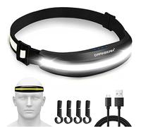 DARKBEAM Torcia Frontale LED, Lampada da testa USB-C ricaricabile Luce luminosa per cappello rigido con clip, COB 230° ampia luce rossa - Super leggero per il campeggio, corsa, riparazione, pesca