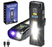 DARKBEAM Torcia UV 365 nm, luce nera, torcia LED EDC ad alta luminosità lampada a legni USB C ricaricabile, mini tasca magnetica COB luce rossa - alimentazione di emergenza - urina di animali