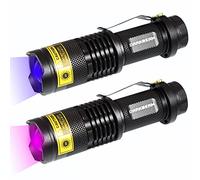 DARKBEAM Torcia UV 365nm 395nm LED, Lampada di Wood Portatile, Luce Nera Ultravioletta Blacklight Mini, Animali Urina Cane/Gatto Smacchiatore Rivelatore, Resina indurita (2 Pezzi)