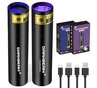 DARKBEAM Torcia UV 365nm e Torce Luce nera 395nm ultravioletta, 2 Pezzi