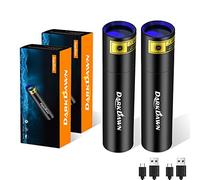 DARKBEAM Torcia UV 365nm Lampada di legno USB ricaricabile Luce ultravioletta LED Blacklight portatile Mini, rivelatore per urina di animali domestici,macchie,vetro di uranio,denaro,ambra 370, 2 Pack