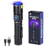 DARKBEAM Torcia UV 365nm luce nera, torce ultraviolette a LED, lampada ricaricabile USB-C a legna, resistente all'acqua focalizzabile per la verifica delle banconote e polimerizzata con resina