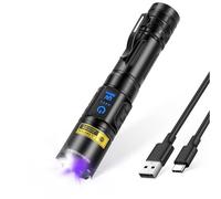 DARKBEAM Torcia UV 395 nm luce nera alto lumen LED potente, lampada di wood ricaricabile USB Torce ultraviolette rilevatore di urina per animali domestici minerali, vetro uranio, resina