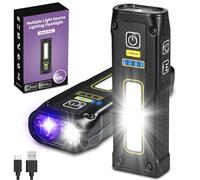 DARKBEAM Torcia UV 395nm Blacklight, LED EDC Torce ad alto lumen USB C ricaricabile Woods Lamp, Mini tasca magnetica luminosa COB luce rossa - Alimentazione di emergenza - Rilevatore di urina - Resina