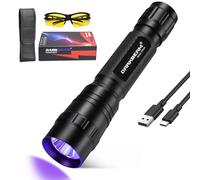DARKBEAM Torcia UV da 395 nm, mini potente lampada di legno ricaricabile USB-C, torcia a LED da 10 W, rilevatore di urina per animali domestici, per minerali, vetro uranio, polimerizzazione in resina