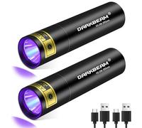 DARKBEAM Torcia UV Luce nera 395 NM, Mini ma potente USB-C ricaricabile, Torcia ultravioletta per l'urina del cane domestico, Curatura della resina, 2 confezioni