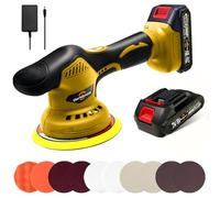 Darkboom Lucidatrice senza fili da 15,2 cm con 2 batterie ricaricabili da 20 V 2,0 Ah, compatibile con Dewalt e 1 caricatore adattatore, 6 levigatrici a batteria a velocità variabile 5500 giri/min