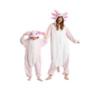 DarkCom Axolotl Onesie per Bambini e Adulti Carnevale Cosplay L