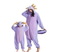 DarkCom Axolotl Viola Onesie per Bambini-Adulti Carnevale Cosplay 10-11Anni