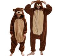 DarkCom Orso Bruno Onesie per Bambini e Adulti Carnevale Cosplay L