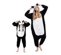 DarkCom Panda Onesie per Bambini e Adulti,Pigiama Genitore-Bambino Carnevale Cosplay Halloween Costume Animale Pigiama di Natale 12-13 Anni