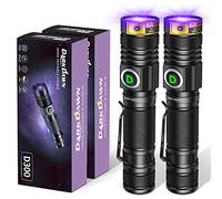 DARKDAWN Torcia UV 395 nm, luce nera, ricaricabile tramite USB, a LED, potente lampada fluorescente per legno, mini rilevatore portatile per macchie di urina di animali domestici, gemme, scorpioni