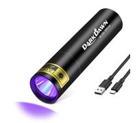 DARKDAWN torcia UV 395 NM, USB-C torcia ricaricabile LED Woods lampada, mini potente portatile portatile luce nera, rivelatore per cane domestico urina secca, rilevazione fluorescente, scorpione