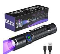 DARKDAWN Torcia UV 395nm Luce Nera ，Mini USB Ricaricabile Ultravioletta LED Blacklight ，Woods Lampada Potente Portatile Rilevatore per Macchie di Urina Animali Domestici, Scorpioni, Resina