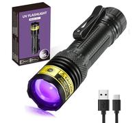 DARKDAWN UV Torcia 395nm Luce Nera, Mini & Potenti USB-C LED Ricaricabili Woods Lampada, Portatile Regolabile Torce Nere Torce per Vetro Uranio, Denaro, Pet Urine Stains