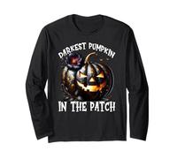Darkest Pumpkin in The Patch for Goth Mom Floral Halloween Maglia a Manica
