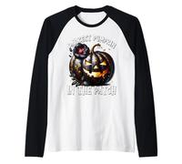 Darkest Pumpkin in The Patch for Goth Mom Floral Halloween Maglia con Maniche Raglan