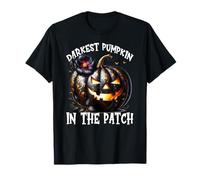 Darkest Pumpkin in The Patch for Goth Mom Floral Halloween Maglietta