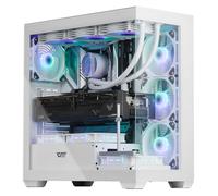 darkFlash ATX Mid-Tower PC Case, preinstallare 4 PWM ARGB Ventole Computer Case, Full View Dual Tempered Glass Gaming PC Case Type C, supporta fino a 360 mm Water Cooling Radiator (bianco)