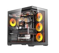 darkFlash C280 E-ATX PC case, case da gioco ventilato a sei lati, radiatore fino a 420 mm, supporto verticale per GPU, connessione posteriore, tipo C, flusso d'aria elevato, 7 ventole PWM incluse