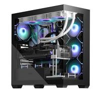 darkFlash Case Mid-tower ATX PC, Case Computer 4 Ventole PWM ARGB Preinstallate, Case PC Gaming Vetro Temperato Doppio Vista Completa, Tipo C, Supporta fino a 360 mm Radiatori ad Acqua, Nero (DS900)