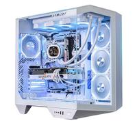 darkFlash Case PC ATX Full-tower Gaming, Scheda Madre con Connettore Posteriore, Doppia Camera, Vetro Panoramico, Fino a 2x360mm Rradiatori, Compatibile con RTX 40 (DY470) (4 ventole PWM ARGB, Bianco)