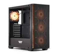 DarkFlash Case PC ATX, Vero Legno di Betulla, Flusso D'aria Elevato, 4x120 mm Ventole ARGB PWM Preinstallate, Case PC Gaming Mid-tower, Porta di Tipo C, AIO fino a 360 mm, Nero(DS900WS)