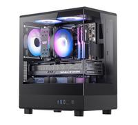 darkFlash Case PC Micro ATX, Case Computer con 3 Ventole PWM ARGB Preinstallate, Case PC Gaming MATX Doppio Vetro Temperato a Vista Completa, Porta Tipo C, Supporta AIO fino a 240 mm (DB330M) (Nero)